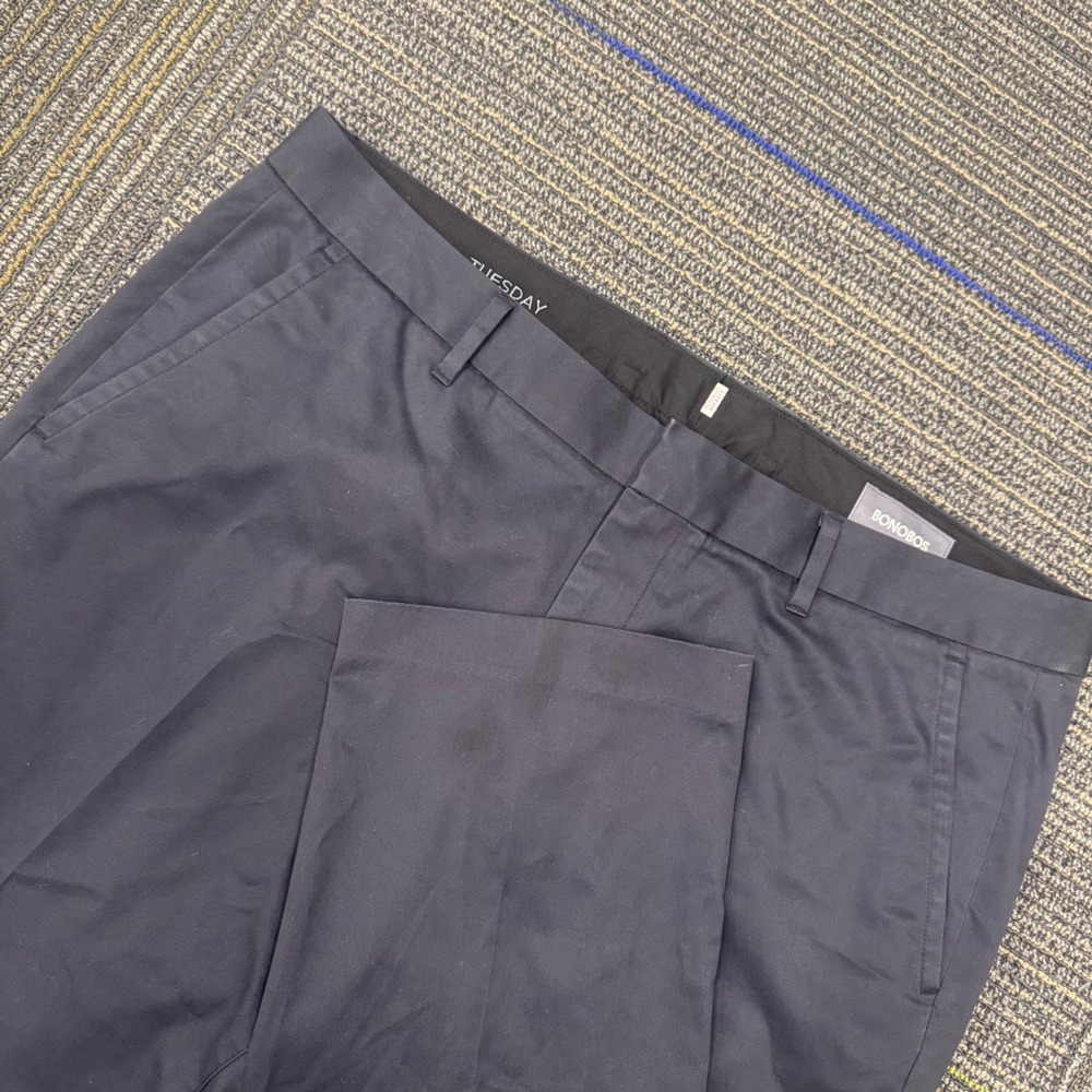 Bonobos Chino Pants Mens 36x30 Navy Blue‎ Excellent Slim Fit Tuesday Business